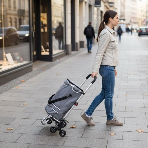 Wózek na zakupy składany torba 30 litrów potrójne koła kieszeń termiczna ModernHome ModernHome