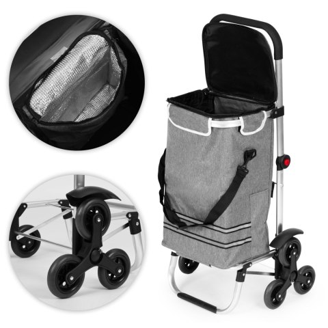 Wózek na zakupy składany torba 30 litrów potrójne koła kieszeń termiczna ModernHome ModernHome