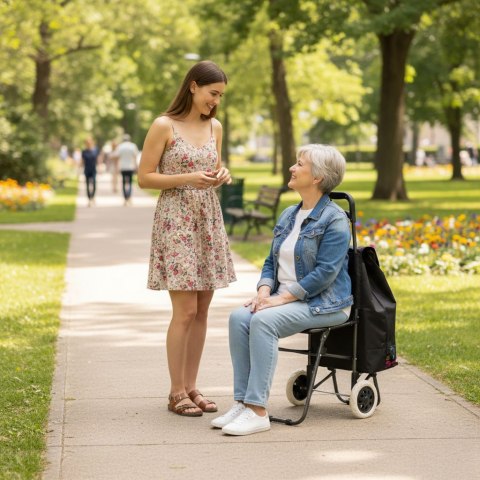 Wózek na zakupy torba 30 litrów ze składanym siedzeniem duże koła ModernHome ModernHome