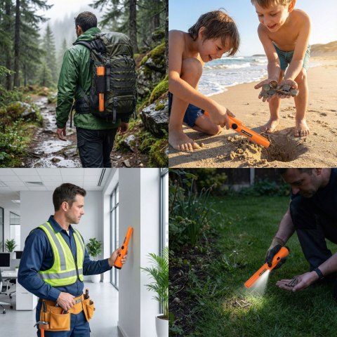 Wykrywacz metali Pinpointer detektor ręczny wodoodporny z latarką LED MULTISTORE