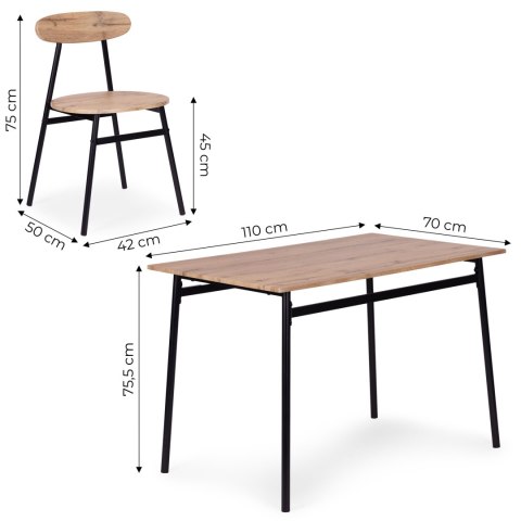 Zestaw mebli do jadalni kuchni stół + 4 krzesła OSLO ModernHome ModernHome